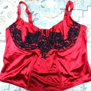 Cacique Red Bustier Corset Top